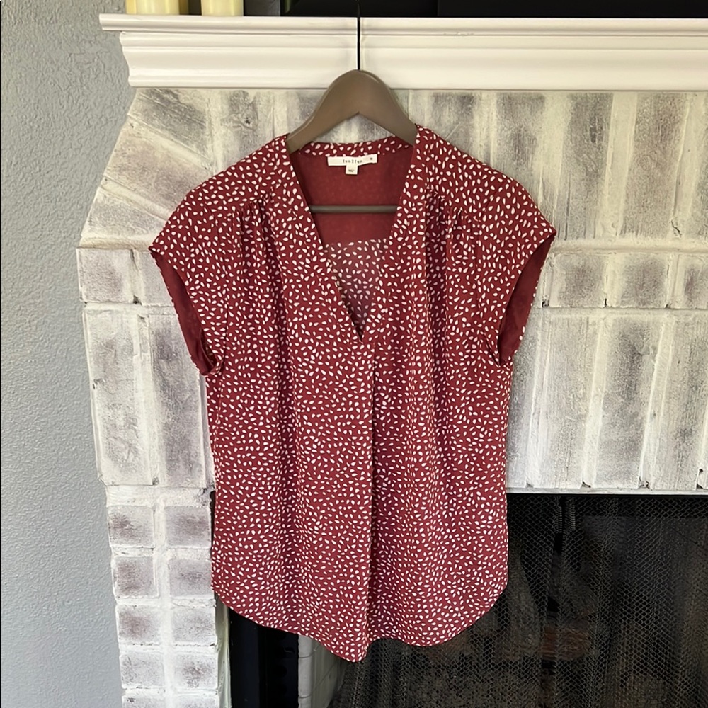 Women's Red Patterned Top